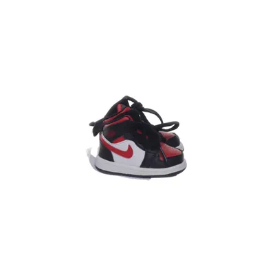 Sneakers (1 Mid Black Fire Red (TD)) van Nike Air Jordan Leer