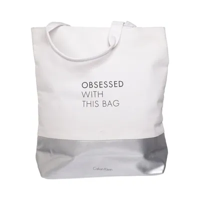 Sac en toile (Blanc, Argent) de Calvin Klein