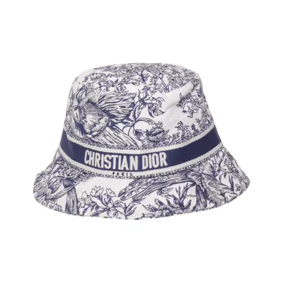 Bucket hat (Blauw, Wit) van Christian Dior Katoen, Viscose