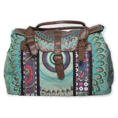 Handväska (Grön, Brun, Flerfärgad) från Desigual Bomull, Polyester