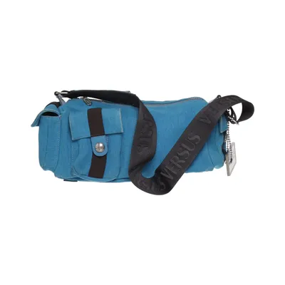 Sac à bandoulière (Bleu, Noir) de Versus Versace Coton, Cuir