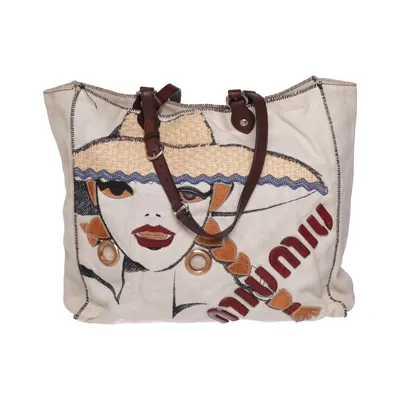 Strandtas (Beige, Meerkleurig) van Miu Miu