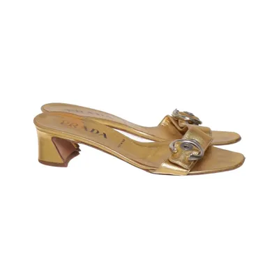 Mules (Or) de Prada Cuir