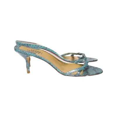 Mules (Turquoise, Or) de Gianni Versace Cuir