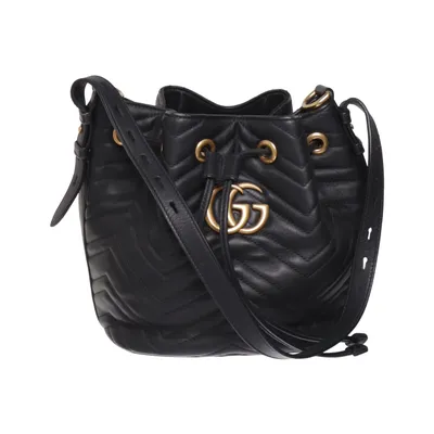 Skuldertaske (GG Marmont Shoulder Bucket Bag) fra Gucci Læder