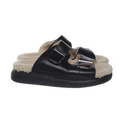 Slip-ins (Hybrid Slide in Black Mix) van Alexander McQueen Wol, Leer