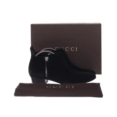 Enkellaarzen (Zwart) van Gucci Suède