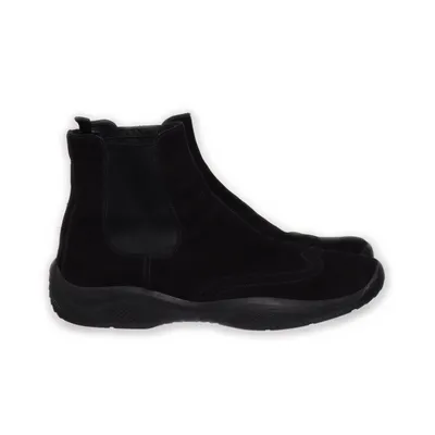 Chelsea Boots (Schwarz) von Prada Linea Rossa Wildleder