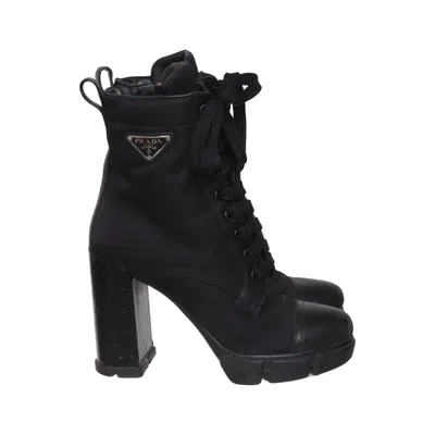 Heeled boots (Spazzolato Re-Nylon) from Prada Leather