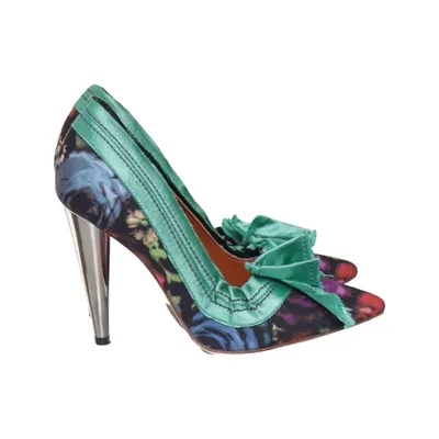 Escarpins (Vert, Multicolore) de Lanvin Cuir
