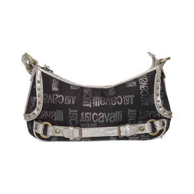 Schoudertas (Zwart, Zilver) van Roberto Cavalli Katoen, Polyurethaan