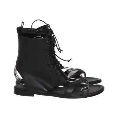 Gladiator sandalen (Zwart) van Manolo Blahnik Leer