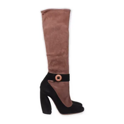 Boots (Black, Beige) from Prada Leather
