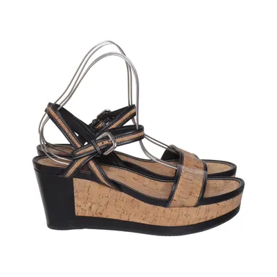 Keilschuhe (Schwarz, Beige) von Prada Linea Rossa Leder