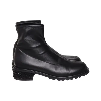 Enkellaarzen (Zwart) van Giuseppe Zanotti Leer