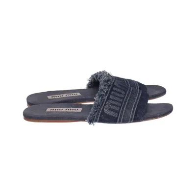 Slip-ins (Blue) from Miu Miu Cotton, Leather