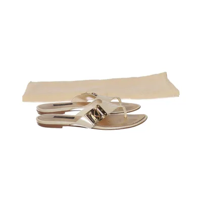 Flipflop (Beige, Guldfärgad) från Louis Vuitton Skinn