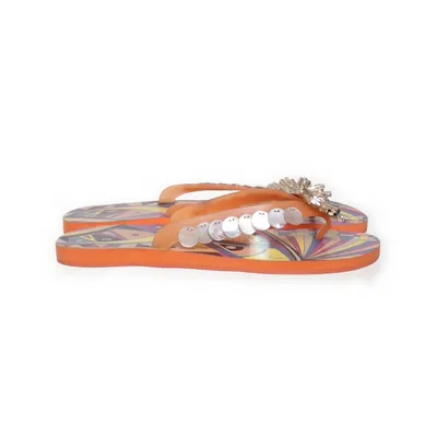 Tongs (Orange, Multicolore) de Emilio Pucci
