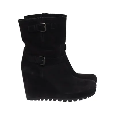 Keilschuhe (Schwarz) von Prada Linea Rossa Leder