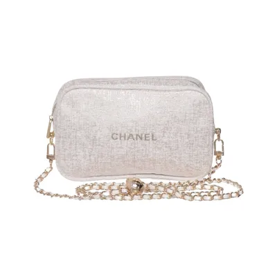 Shoulder-bag (White, Gold) from Chanel Beauté Metallic fiber, Recycled polyester