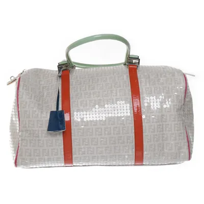 Handväska ( Sequin Patent Calfskin Zucchino Forever White Multicolor Boston ) från Fendi