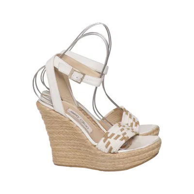 Chaussure compensées (Beige, Blanc) de Jimmy Choo Cuir