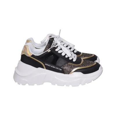 Sneaker (Schwarz, Weiß, Gold) von Versace Jeans Couture Leder