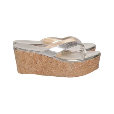 Wedges (Silver, Beige) from Jimmy Choo Leather