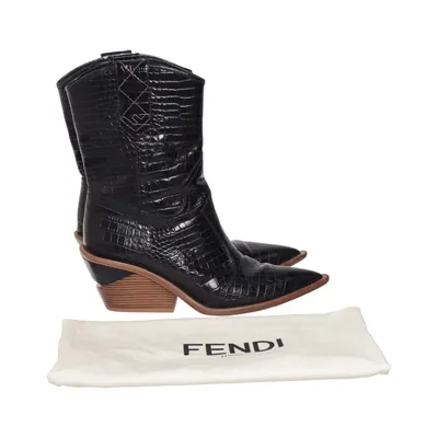 Cowboylaarzen (Zwart) van Fendi Leer