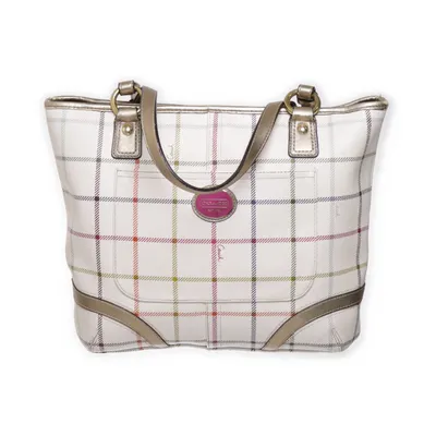 Handväska (Vit, Flerfärgad) från Coach Skinn