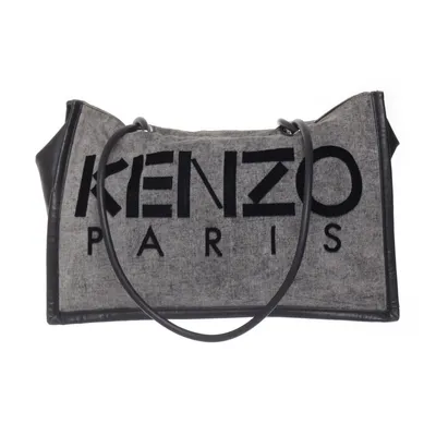 Handtas (Zwart, Grijs) van Kenzo Katoen, Imitatieleer
