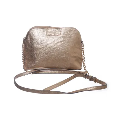Axelremsväska (Large Pewter Dome Crossbody) från Michael Kors Skinn