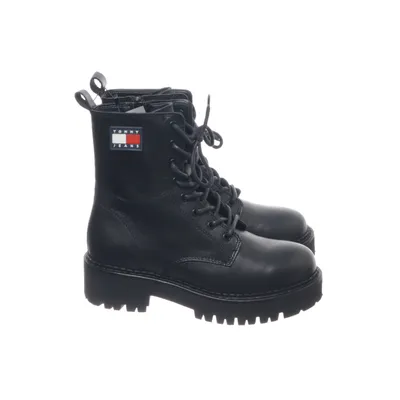 Veterlaarzen (Zwart) van Tommy Hilfiger Jeans Leer
