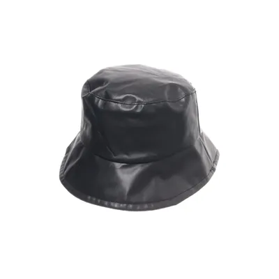 Bucket hat (Zwart) Imitatieleer