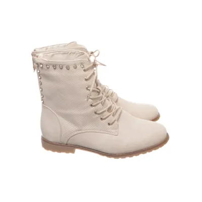 Laced boots (Beige) from Super Mode Faux leather