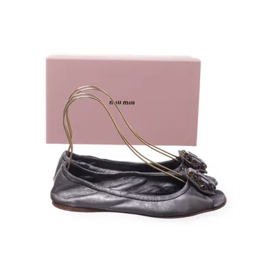 Ballet flats (Silver) from Miu Miu Leather