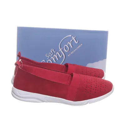 Slip-ons (Red) from Soft Comfort by Wildflower Suede