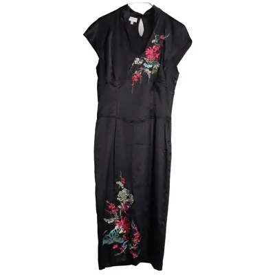 Cheongsam (Svart, Flerfärgad) från Karen Millen Elastan, Polyester, Polyuretan, Silke