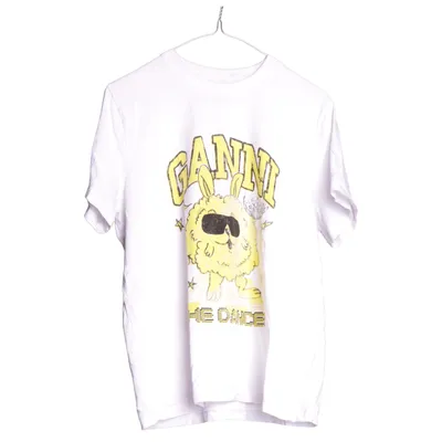 T-shirt (Vit, Gul) från Ganni Ekologisk bomull