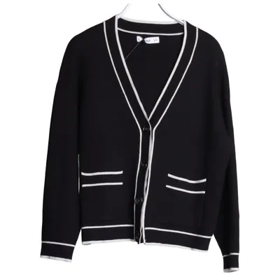 Cardigan (Black, White) from Mango Polyamide, Polyester, Viscose