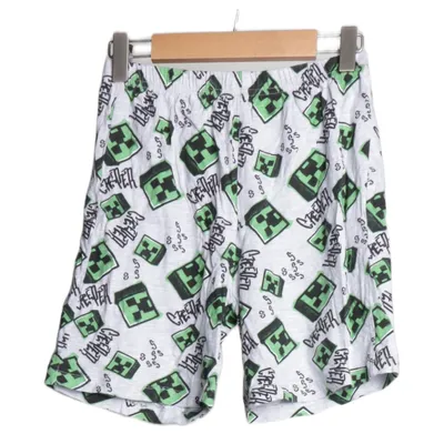 Shorts (Vit, Grön, Flerfärgad) från Minecraft Bomull, Polyester