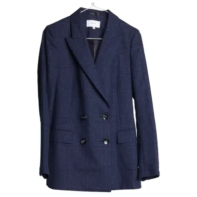 Kavaj (Blå) från Reiss Linne, Polyester, Silke, Viskos, Ull