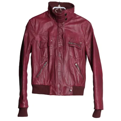 Läderjacka (Röd) från JSFN Polyester, Skinn