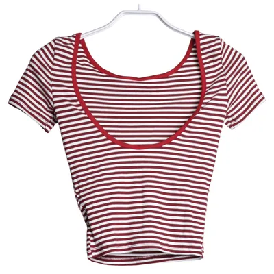 Topp (Röd, Vit) från Dazy Elastan, Polyester, Viskos