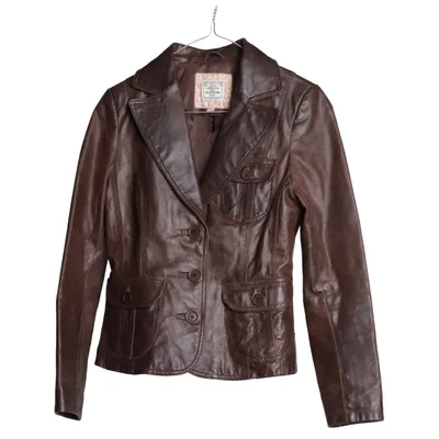 Läderkavaj (1090S-061-S) från Blend She Skinn, Polyester