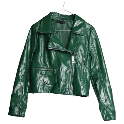Biker jacket (Green) from Missguided Polyester, Polyurethane