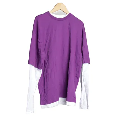 Langærmet t-shirt (Lilla, Hvid) fra FSBN Bomuld