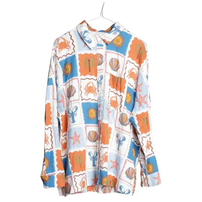 Shirt (Wit, Meerkleurig) van Chelsea Peers Linnen, Viscose