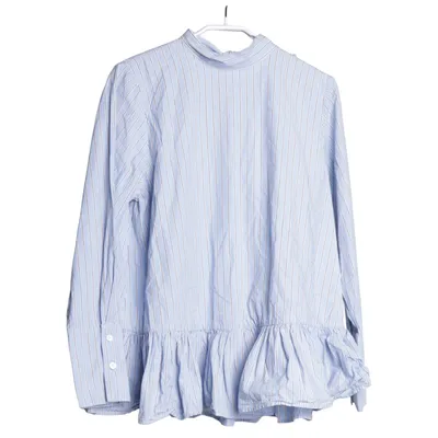Blus (Blå, Vit) från By Malina Bomull
