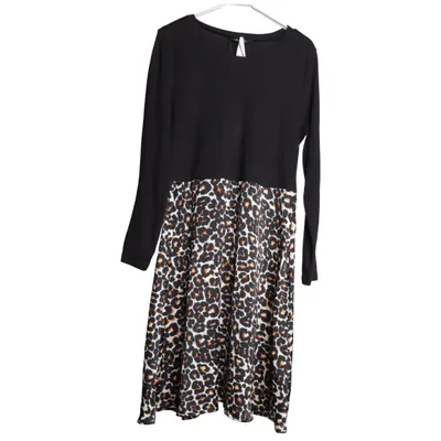 Jurk (Zwart, Meerkleurig) van Happy Holly Katoen, Elastaan, Polyester